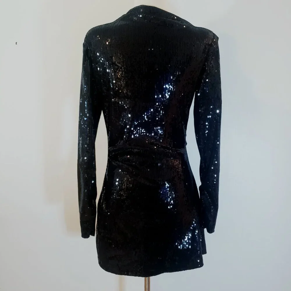Zara Black Sequin Party Dress - Picture 2 of 16
